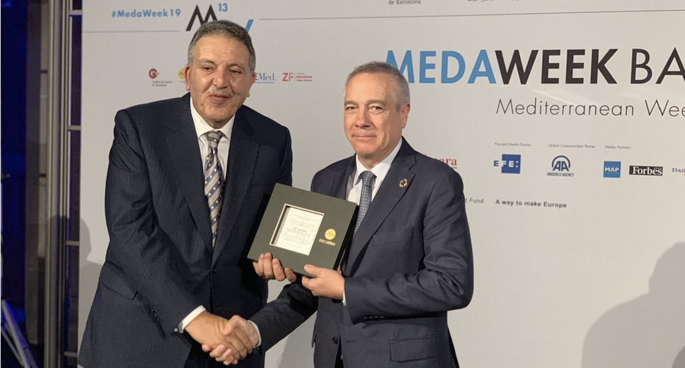 The MedaWeek 2019 distinguished the Barcelona Free Zone Consortium with the Mediterranean Award